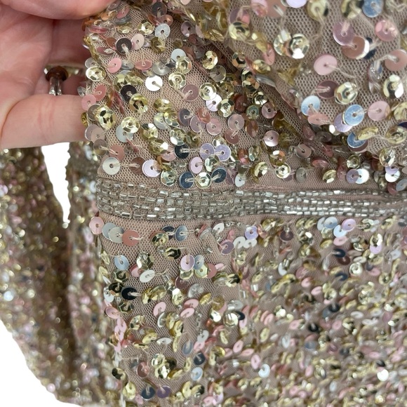 NWT Mac Duggal Sequined Dress 18 Gold - Picture 10 of 16